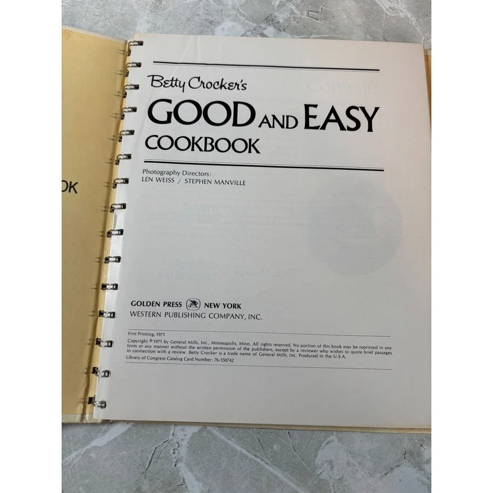 Vintage Cookbook Ephemera Spiral Bound Betty Crocker‎ Good & Easy 1971 1st Print